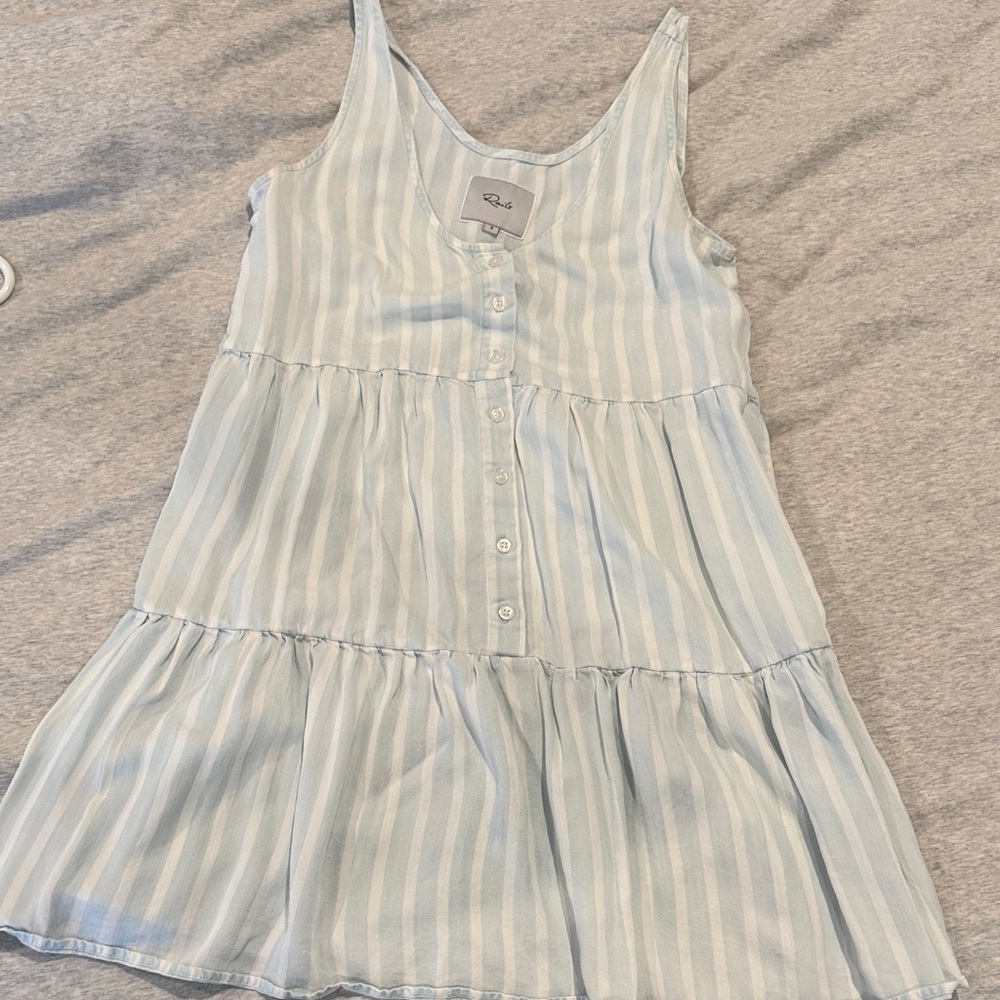 Rails white and blue striped tank dress size small